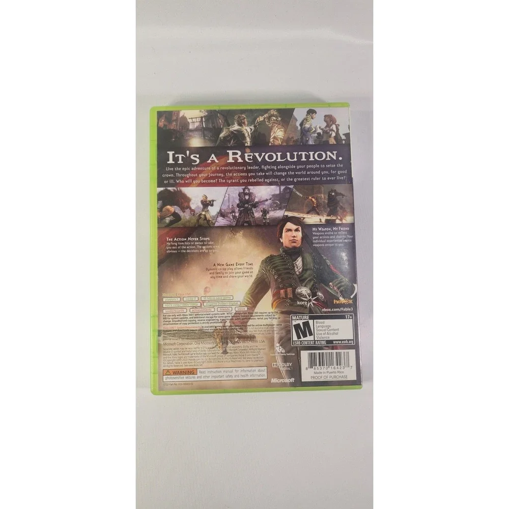 Fable III Xbox 360 Microsoft Lionhead Studios Action RPG Video Game NTSC CIB